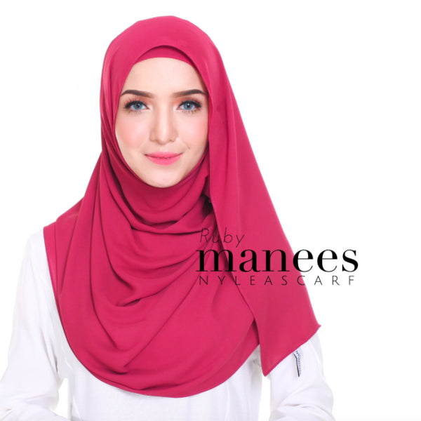 Manees Instant Shawl (Ruby) - Almaz Hijabi