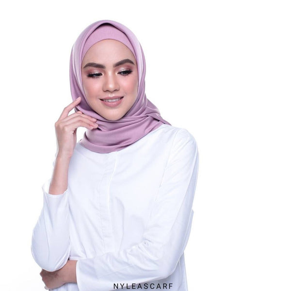 Musalmah Satin Square Shawl (Rosetta) - Almaz Hijabi