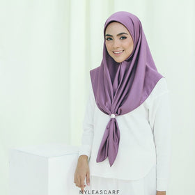 Musalmah Satin Square Shawl (Wisteria) - Almaz Hijabi