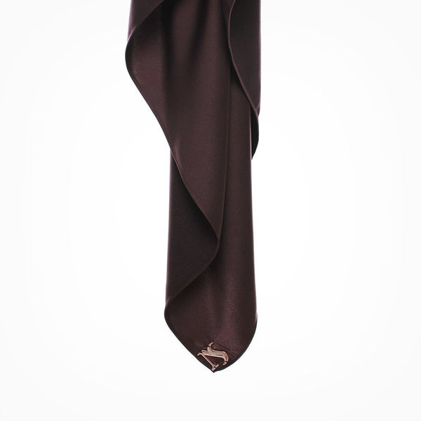 Musalmah Satin Square Shawl (Wood) - Almaz Hijabi
