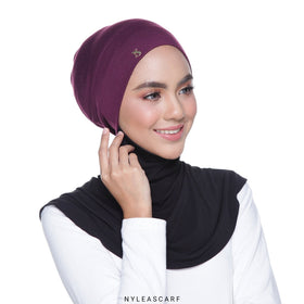 Premium Snowcap Inner (Plum) - Almaz Hijabi
