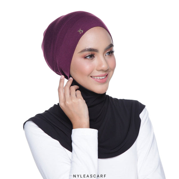 Premium Snowcap Inner (Plum) - Almaz Hijabi