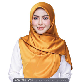 Qhadrianna Satin Square (Canary Mustard) - Almaz Hijabi