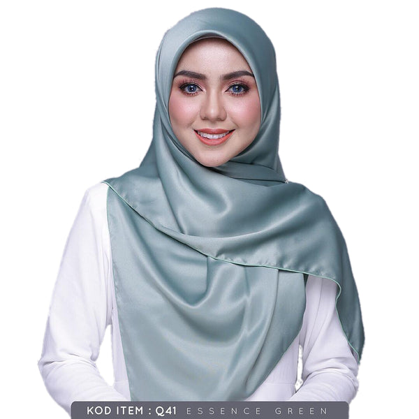 Qhadrianna Satin Square (Essence Green) - Almaz Hijabi
