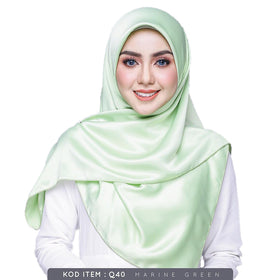 Qhadrianna Satin Square (Marine Green) - Almaz Hijabi