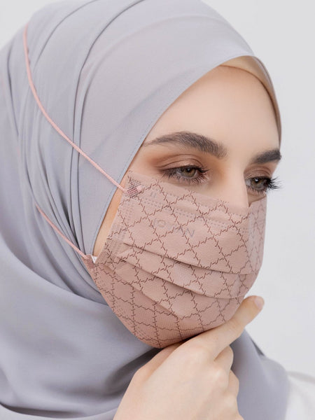 [100% AUTHENTIC] Champagne Monogram 3-Ply Headloop Mask by JOVIAN