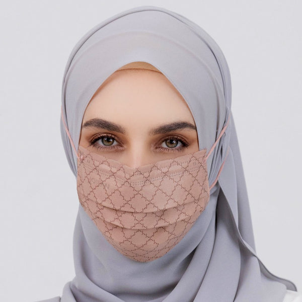 [100% AUTHENTIC] Champagne Monogram 3-Ply Headloop Mask by JOVIAN