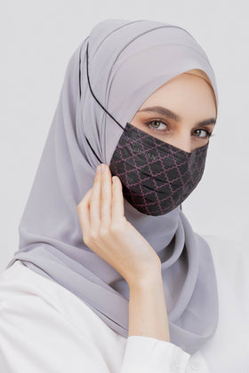 [100% AUTHENTIC] Black Pink Monogram 3-Ply Headloop Mask by JOVIAN